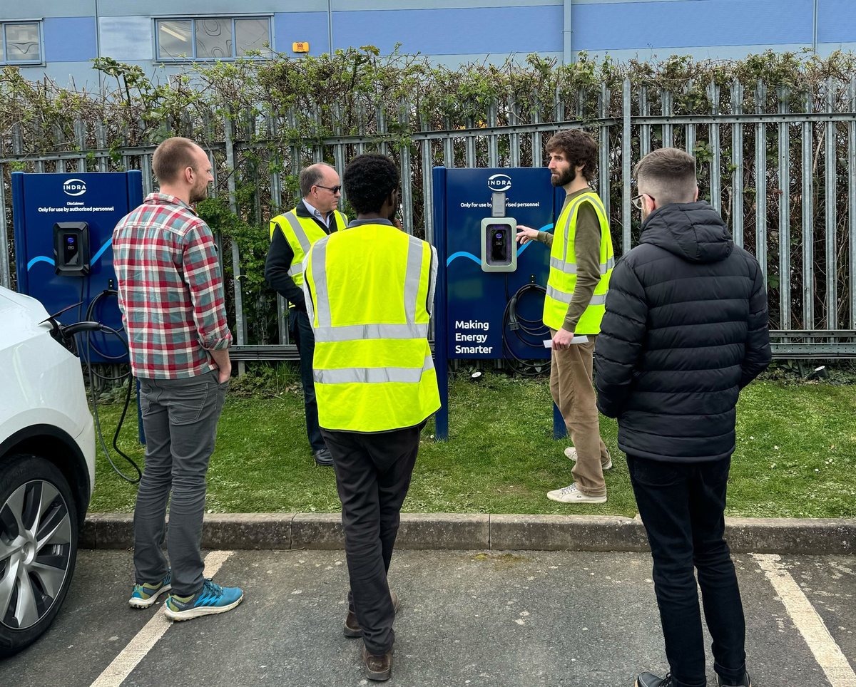 On site with installers at the chargers
