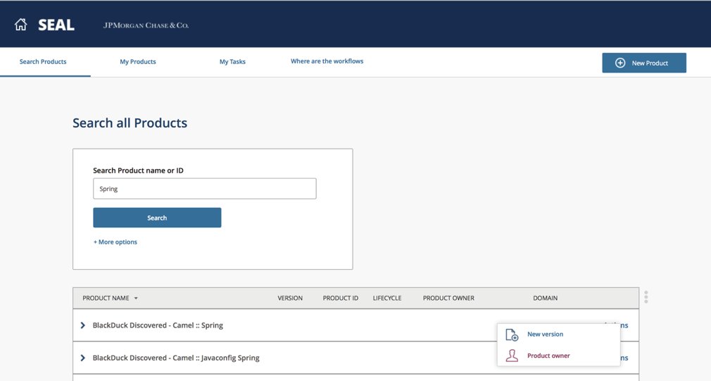 The redesigned SEAL product-search screen as a working prototype